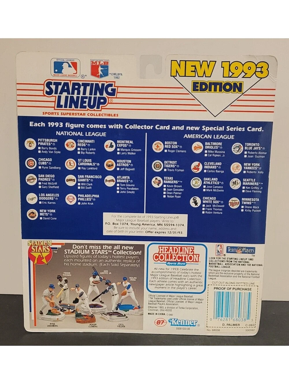 Autographed Dean Palmer Texas Rangers 1993 Starting Lineup Figure w/Cards